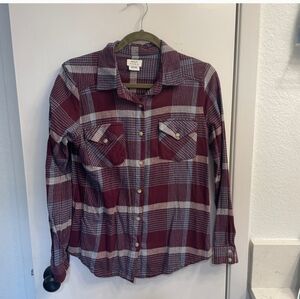 RVCA Women’s Flannel Plaid Button-Down Size M